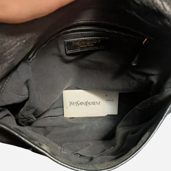 Yves Saint Laurent Textured Black Shoulder Bag with Gold Details - Picture 5 of 5